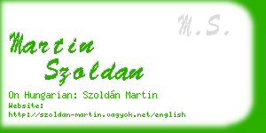 martin szoldan business card